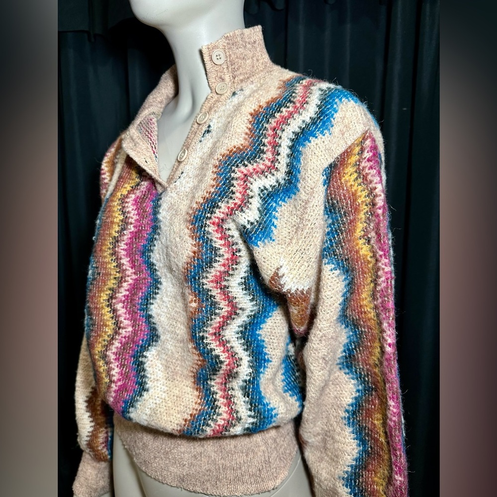 Vintage 20 ANS Mariea Kim Womens Size M Multicolor Knit Pullover Sweater 80’s - Picture 2 of 9